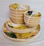 Rachel Ashwell Farmhouse Melamine Yellow Hydrangea Set Of 16 Dinner Salad Plates Hydrangea