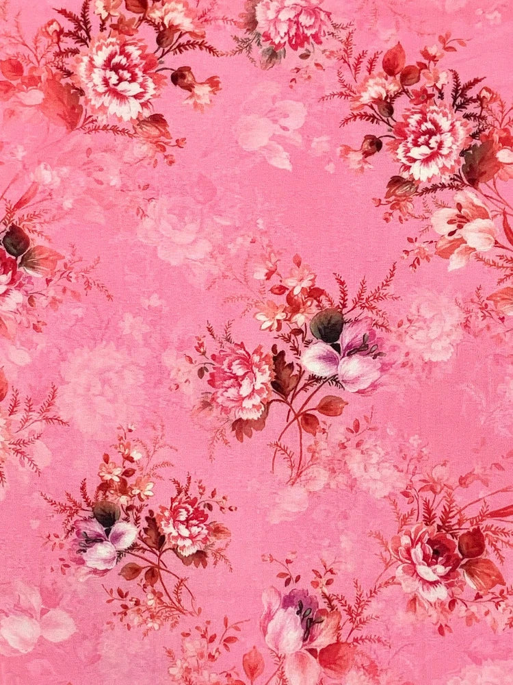 Floral Cotton Lawn Rose   Digitally Printed Imported Japan  By the Yard Flowering Plants