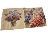 Printed Hydrangea Flowers  Cushion Covers x2 Designs, Unused, Hamptons Decor Hydrangea