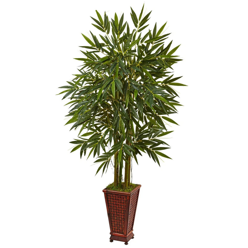 Nearly Natural 5822 N/A 5Bamboo Artificial Tree in Planter, Green Green Plant