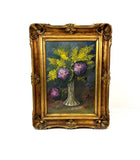 Antique french Hydrangeas Floral Still Life Oil Painting Flowers Signed Billon Hydrangea
