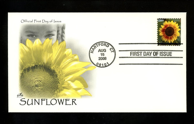 US FDC #4347 Artcraft 2008 Hartford CT Sunflower flower Sunflower