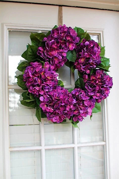 20 in Hydrangea wreath, Spring wreath , Summer wreath ,Hydrangea  Purple wreath Hydrangea