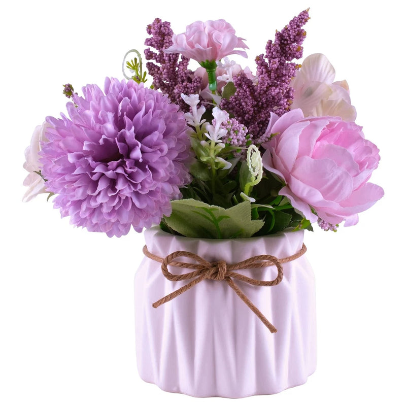 Artificial Potted Flowers, Small Ceramic Vase Fake Flower Plants Desktop Deco... Hydrangea