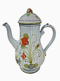 Carnation by Sigma Coffee Pot /Lid Made in Italy Floral Design Disc. 70's FLAW Carnation