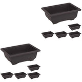 2 Count Rectangle Bonsai Pots Rectangular Flower Box Gardening Container Garden Plants