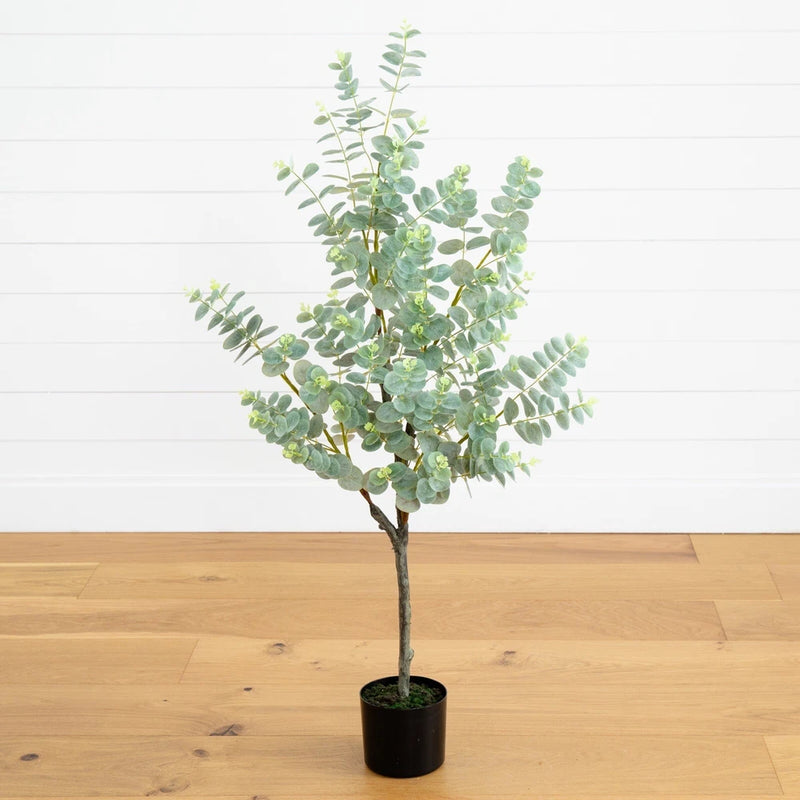 4Õ Eucalyptus Artificial Tree Home Office Decor (Real Touch). Retail $129 Green Plant