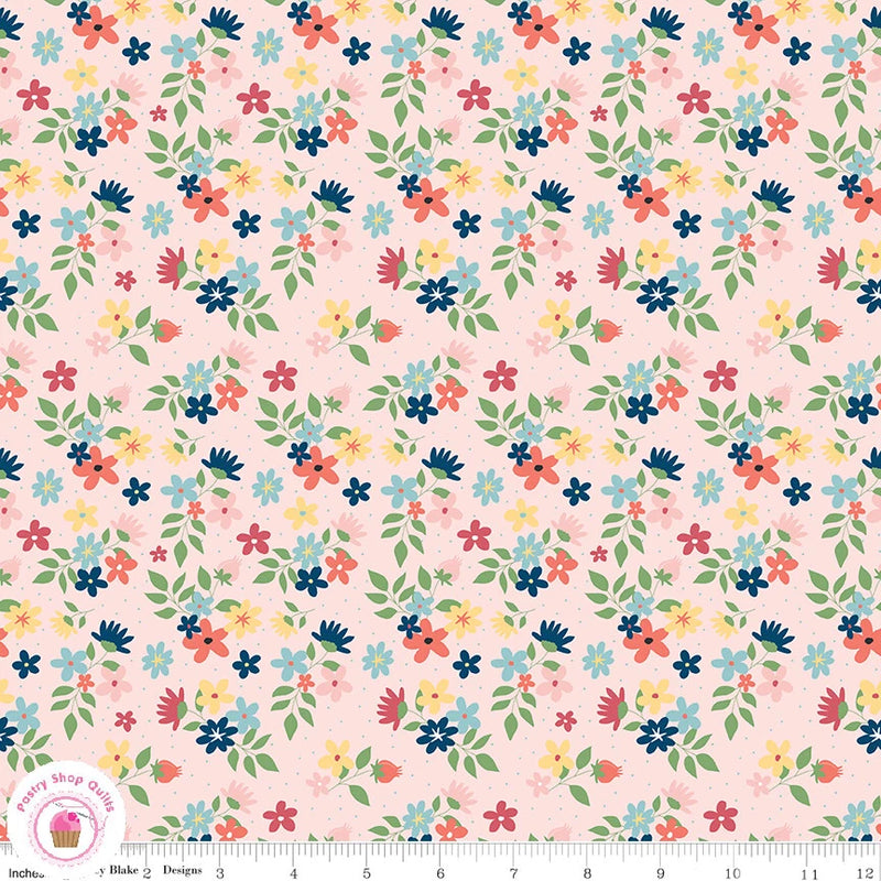 Riley Blake SEW MUCH FUN 12456P  Pink Multi Floral Quilt Fabric Flowering Plants