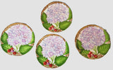 Set of 4 Jeanne Beury 2000 Silvestri Majolica Hydrangea & Berries Plates Hydrangea