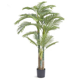 Uimoso 6.5 Feet Artificial Golden Cane Palm Tree Faux Plant Indoor Outdoor Decor Green Plant