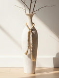 Metal Tall Floor Vase: 23.2in Large Boho Vase for Pampas Grass - White Slende... Pampas Grass