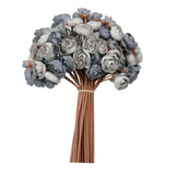 Meldel 32Pcs Ranunculus Artificial Flowers Dusty Blue - Faux Silk Mini Peonie... Ranunculus