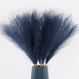 Navy Blue Faux Pampas Grass Large Fluffy 27.6Inch Tall, 6Pcs Artificial Fake ... Pampas Grass