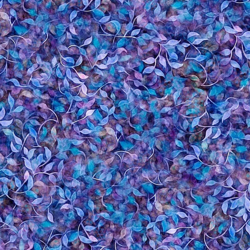 Vine Dance Fabric 45" Wide 100% Premium Cotton Digital Print Color # 23 Flowering Plants