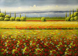 36x48"100%Hand Painted Oil Flat,LandScape,Farm, Country,Flower field, Sunflower Sunflower
