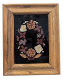 Pressed Flowers Dried Real Framed Glass Rectangle Picture, Neutral Color Vintage Dried Flower