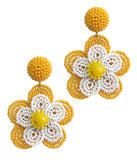ART SUNFLOWER SEED BEAD FASHION EARRINGS Sunflower