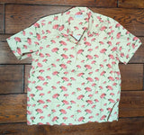 Saturdays NYC Tencel & Cotton Blend Camp Collar Button-Up Shirt Carnations Sz M Carnation