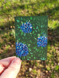 aceo original painting - Floral hydrangea flowers miniature painting Hydrangea