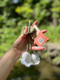 Lily Of The Valley White, Handmade Cute New Crochet Flower Charm Keychain Lily