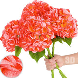 Nubry 22.44In Orange Hydrangea Artificial Flowers,4Pcs Latex Faux Real Touch ... Hydrangea
