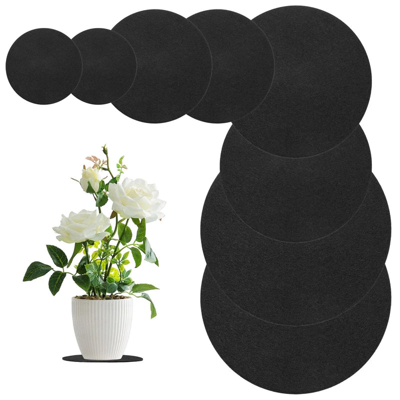 2-Set Cork Plant Coasters, 3.9/5.9/7.9/9.8 in Cork Plant Mats for Garden [Black] Garden Plants