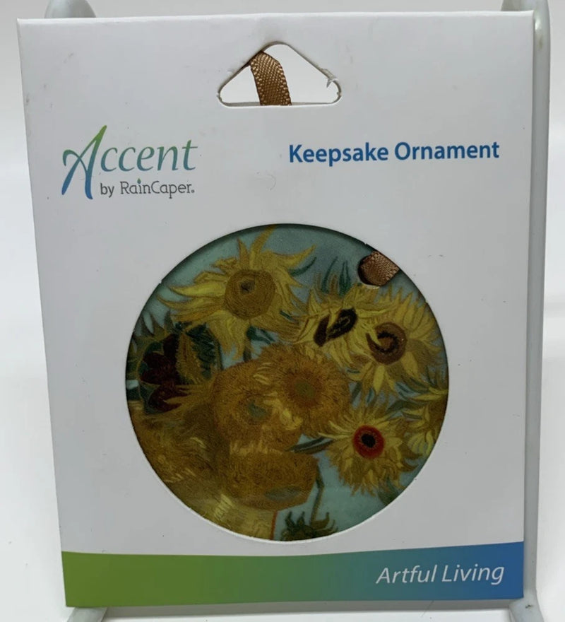 Van Gogh Sunflowers Keepsake Ornament Two-sided Porcelain Ornament 3Ó Diameter Sunflower