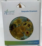 Van Gogh Sunflowers Keepsake Ornament Two-sided Porcelain Ornament 3Ó Diameter Sunflower