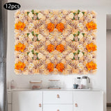 12Pcs 11.81*11.81in Artificial Flower Wall Panels, Wedding Party Backdrop Decor Hydrangea