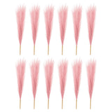 12 Pcs 17 Inch Faux Pampas Grass Artificial Boho Decor Dark Pink Pampas Grass