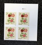 2024USA #5899 3c Peonies - Plate Block of 4  Mint NH    flower Peony