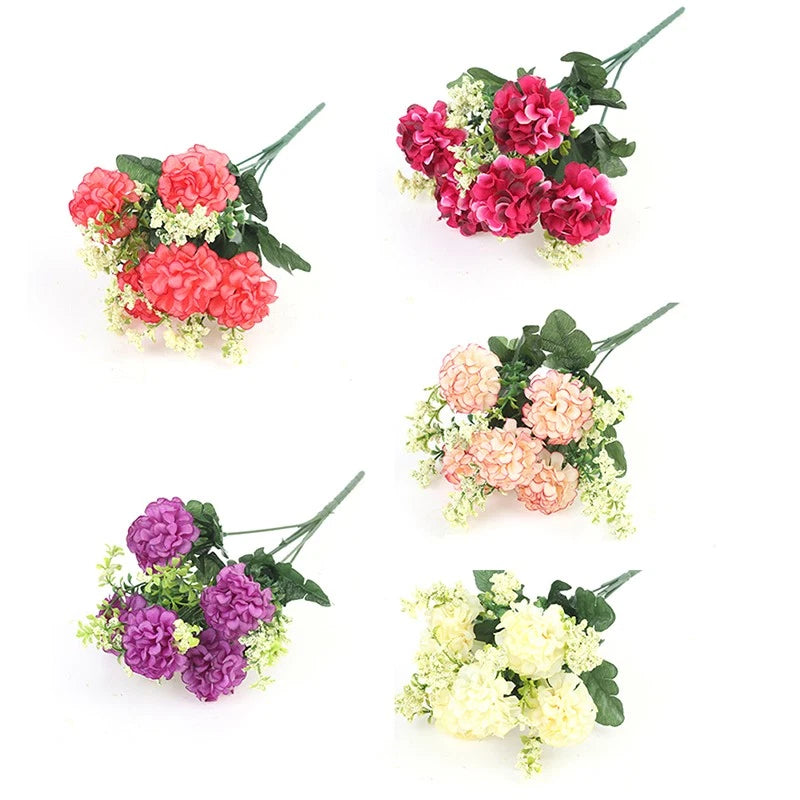 1 Bouquet 5 Heads Hydrangea Silk Flower Artificial Flower Holding Flowers Decor Hydrangea