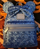 2024 Disney Parks Loungefly Backpack Hydrangea Flower Blue Sequins Sequin Hydrangea