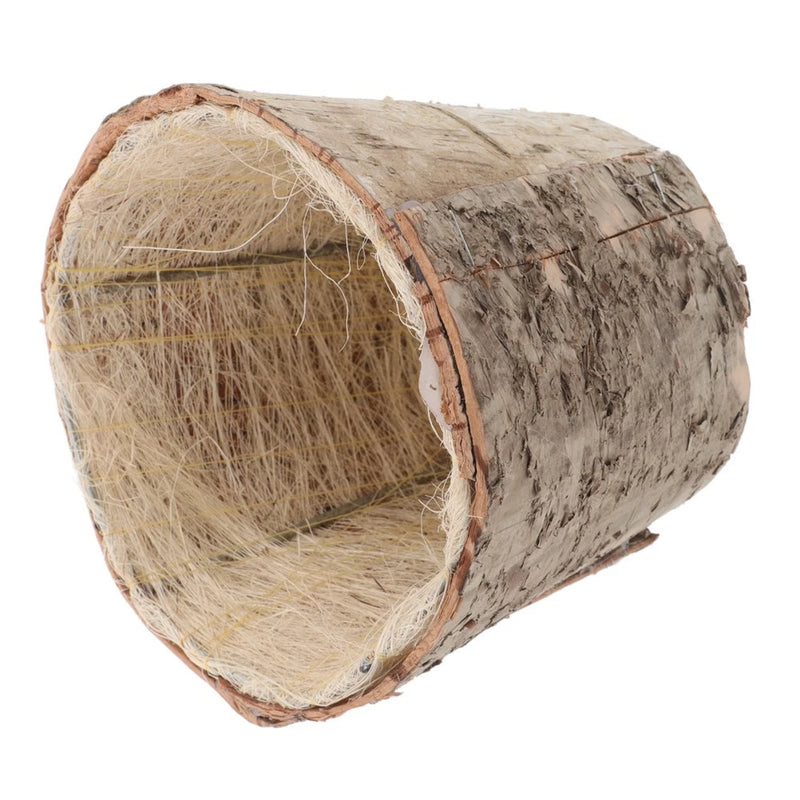 Small succulent pot wooden planter with birch bark log shape and hollow interior