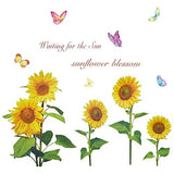 Maydahui Sunflower Butterfly Wall Stickers 3D Yellow Garden Flowers Wall Sunflower
