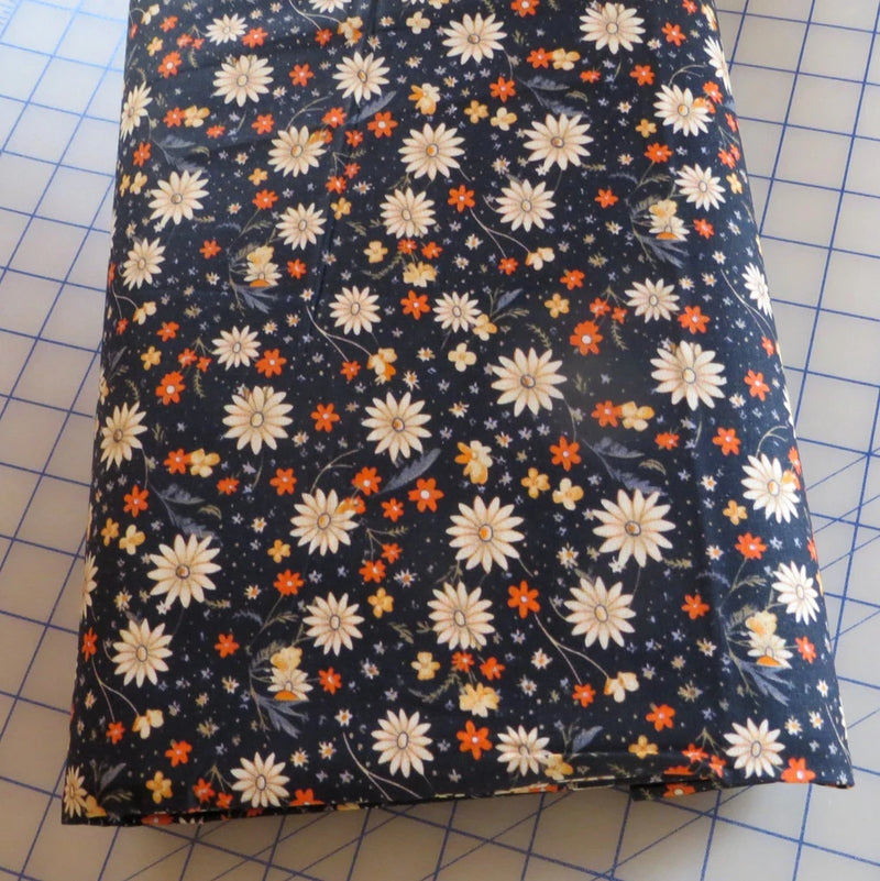 Yard ~ Scattered Daisies On Blue Digital Cotton $3.99 Ships ANY Amount Of Fabric Flowering Plants