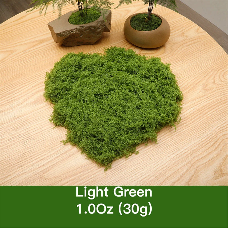 Artificial green moss micro landscape mat, light green, 1.00 oz (30 g)