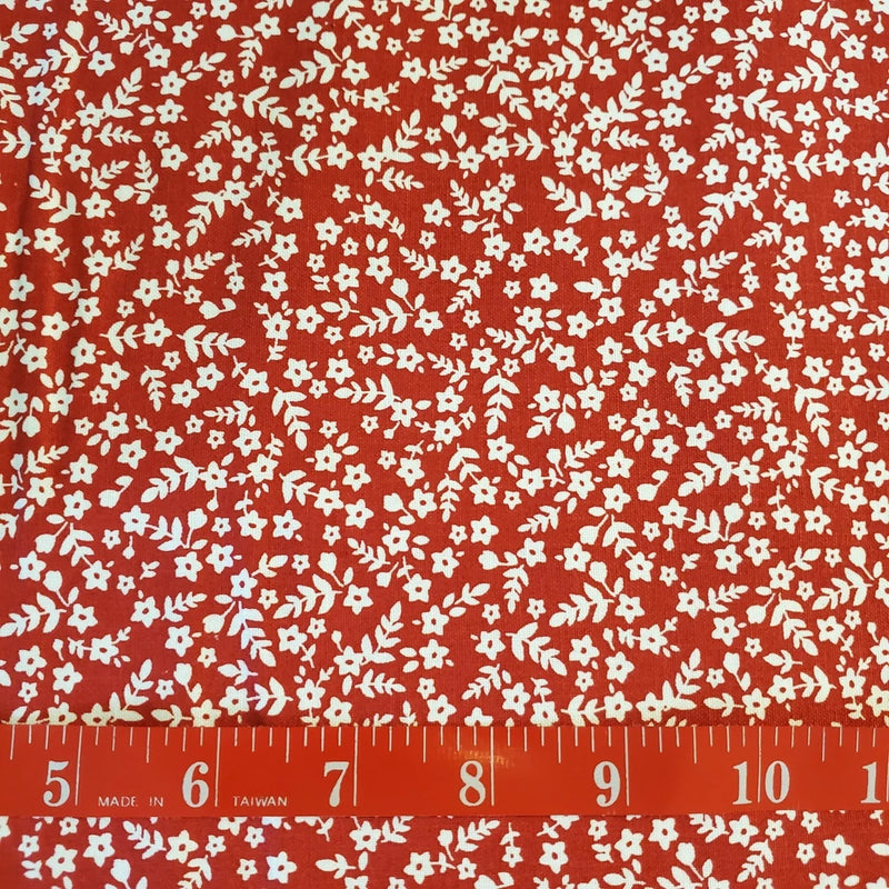 Red White Floral Flowers Fabric  100% Cotton FQ HY BTY Fat Quarter By the Yard Flowering Plants