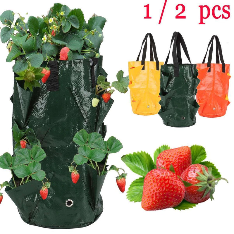 10 Slots Garden Upside Down Hanging Planting Strawberry Tomato Bags Grow Planter Garden Plants