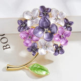 Creative Purple Hydrangea Plant Flower Brooch Ladies Pin Brooches Accessories Hydrangea