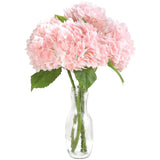 4 Pcs Real Touch Blush Pink Hydrangea Artificial Flowers, 20" Full Faux Hydra... Hydrangea