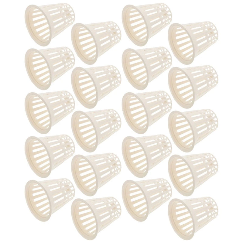 50Pcs White Hydroponic Planting Basket Plastic Mesh Pot for Garden Plants Garden Plants