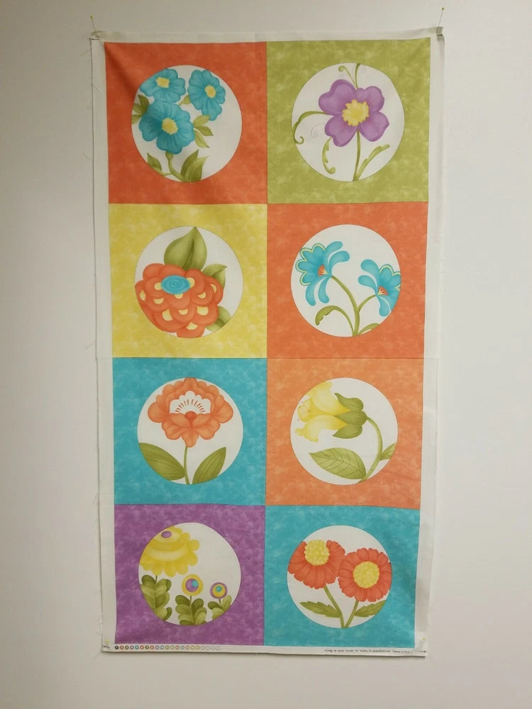 Lovely By Sandy Gervais * MODA * 17570 Panel * NEW * QUALITY COTTON * 2/3 Yard Flowering Plants