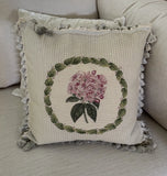 FRENCH COUNTRY Needlepoint Pillow w Petit Point Hydrangea Flower Hydrangea