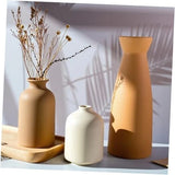 Ceramic Small Vase Set of 3,Modern Boho Farmhouse Home Decor,Pampas Coffee Mix Pampas Grass
