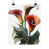 Red Calla Lily Flowers Poster, Red Flower Art Print, Floral Artwork 11 Lily