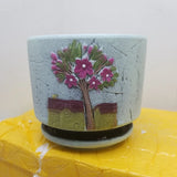 Light Blue Round Flower Tree Clay Planting Pot Succulent Planter Garden Flower Garden Plants