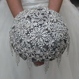 Bling Rhinestones Wedding Bouquet Handmade Bridal Bridesmaid Wedding Flowers Bouquet