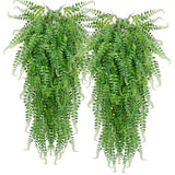 Szjias Artificial Hanging Plants Ferns Faux Fake Plants For Patio Porc Green Plant