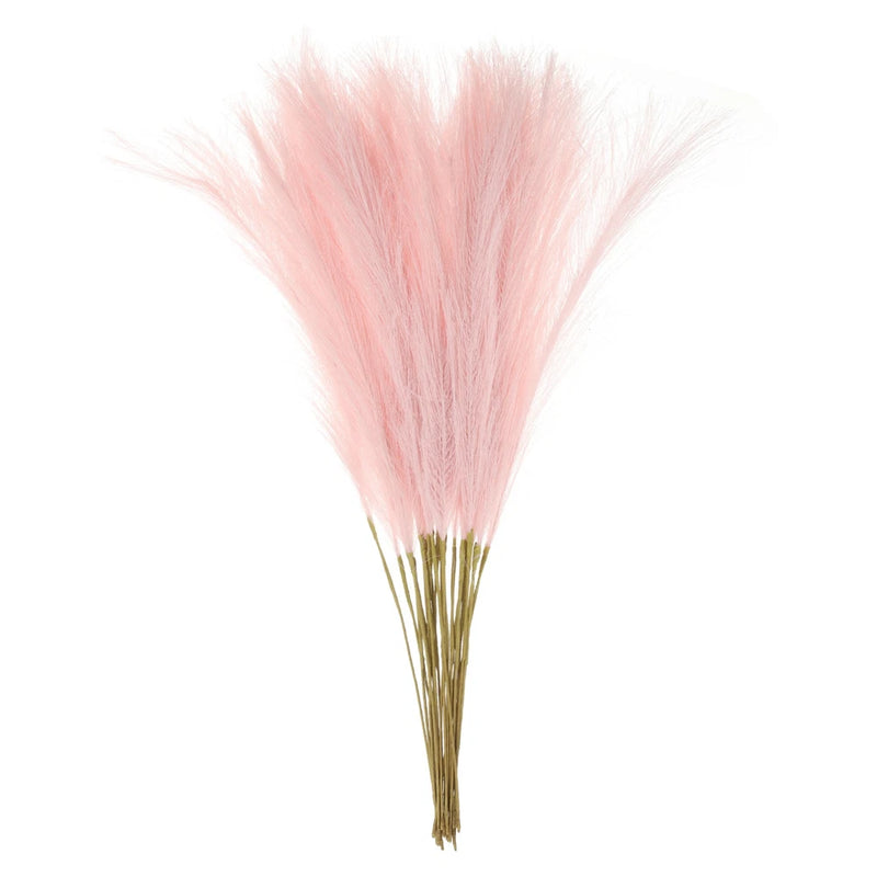 25pcs Faux Pampas Grass 21 Inch Artificial Pampas Grass for Home Decor Ice Pink Pampas Grass